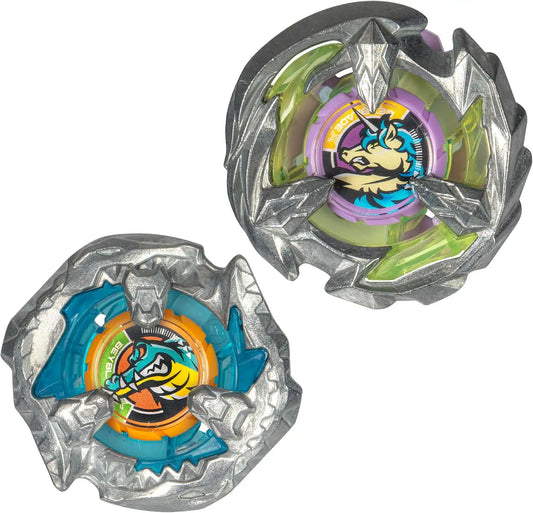 Beyblade X Bite Croc 3-60LF and Sting Unicorn 4-60P Dual Pack Set with 2 Right-Spinning Tops; Battling Top Toys for 8 Year Old Boys and Girls