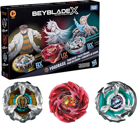 Beyblade X Yggdrasil Team Pack, 3 Takara Tomy Tops, Anime Battling Tops Game Toys, Ages 8+ (Amazon Exclusive)