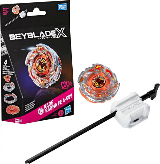 Beyblade X Rage Ragna FE 4-55Y CX Infinity Starter Pack Set, Takara Tomy Stamina Type Top and Launcher, Battling Tops Game Toys, Ages 8+