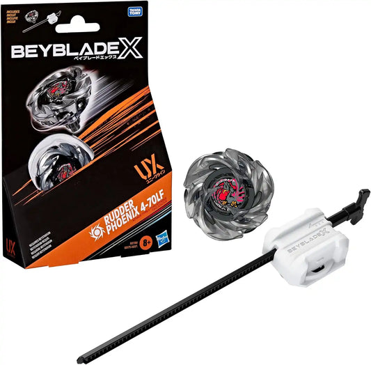 BEY BLADE X Rudder Phoenix 4-70LF UX Starter Pack Set with Takara Tomy Attack Type Top and Launcher, Battling Tops Game Toys, Ages 8+