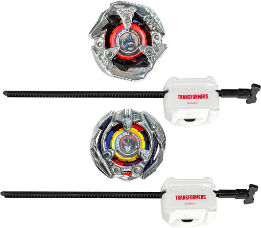Beyblade X Transformers Collab Optimus Primal 3-60F vs. Starscream 3-80N Multipack Set with 2 Tops & 2 launchers; Battling Top Toys for 8 Year Old Boys & Girls (Amazon Exclusive)