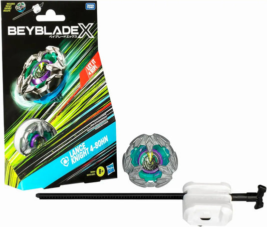 Beyblade X Lance Knight 4-80HN Starter Pack Set with Defense Type Right-Spinning Top and Launcher; Battling Top Toys for 8 Year Old Boys and Girls