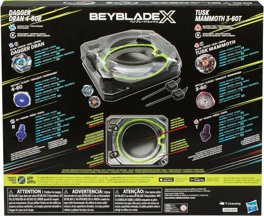 Beyblade X Xtreme Battle Set with Beystadium Arena Featuring X-Celerator Rail, 2 Right-Spinning Top Toys, 2 Launchers, Toys for Boys and Girls, 8+