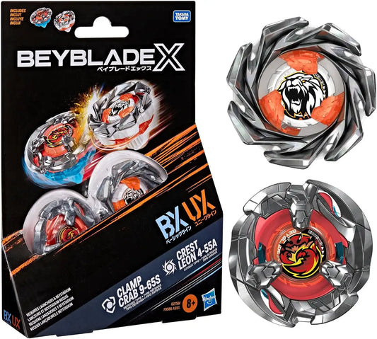Beyblade X Clamp Crab 9-65S BX & Crest Leon 4-55A UX Dual Pack