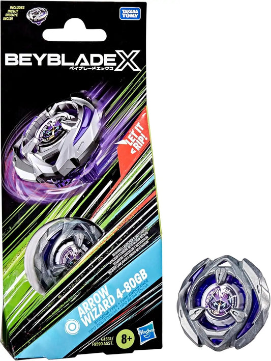 Beyblade X Arrow Wizard 4-80GB Booster Pack Set with Stamina Type Top; Authentic Takara Tomy Battle Tops Games/Toys for Boys and Girls 8+