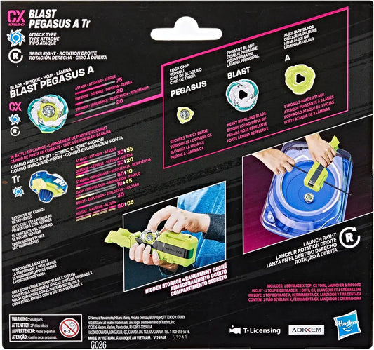 Beyblade X Clip & Rip Launcher with Takara Tomy Attack Type Top Right-Spinning Top Toy, Battling Tops Game Toys, Ages 8+