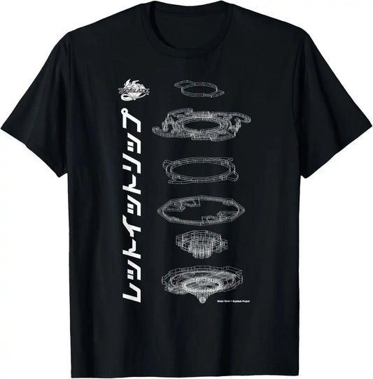 Beyblade Schematic White T-Shirt